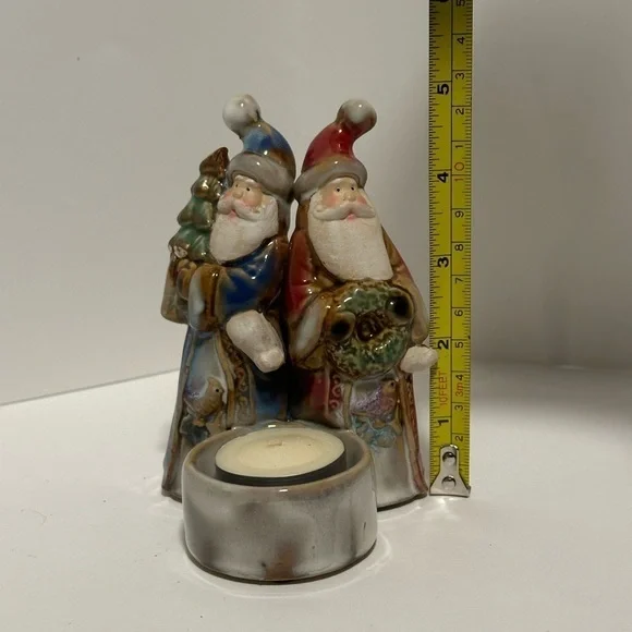 Porcelain Santas Tea Light Holder - Picture 6 of 9
